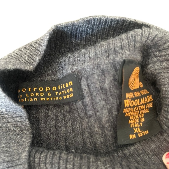 Lord & Taylor Womens Merino Wool Vintage Mock Neck Sweater size XL Made in Italy - Picture 4 of 8